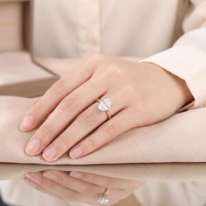 精美培育鑽石訂婚戒指，展現愛情與承諾.