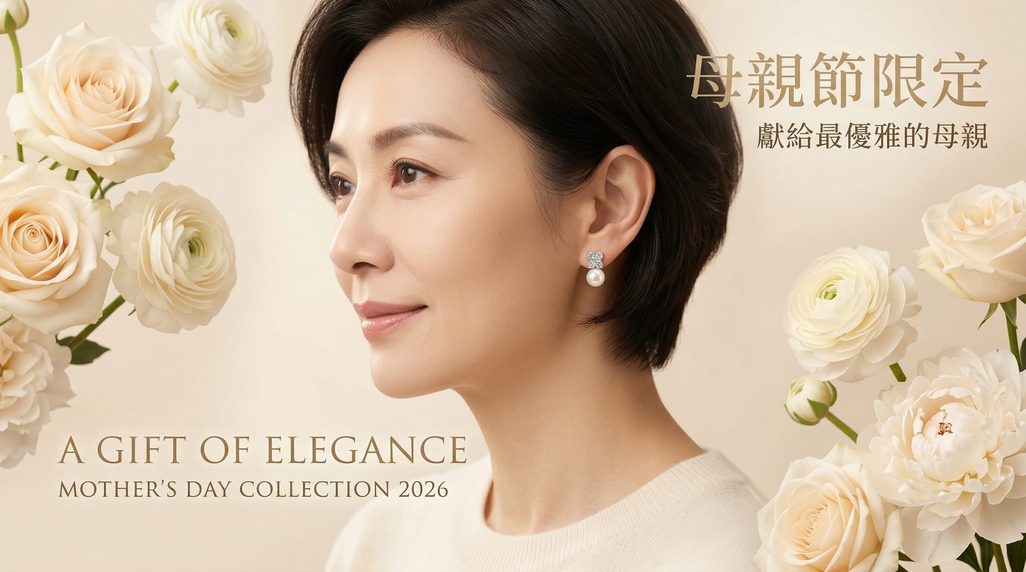 母親節禮物，優雅鑽石珠寶，完美獻給最愛的母親。.